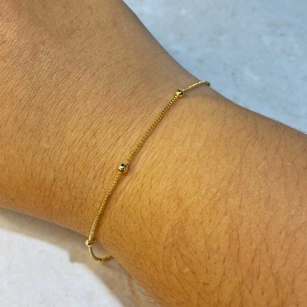 Pulseira Veneziana com Bolinhas - SEMIJOIA