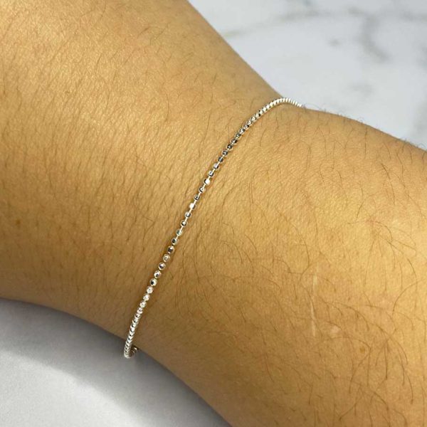 Pulseira de Bolinhas Diamantadas - PRATA 925