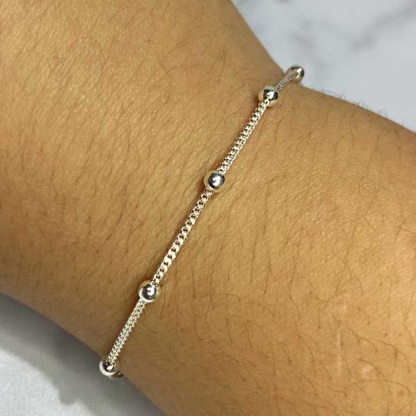 Pulseira Pipoca com Bolinhas - PRATA 925