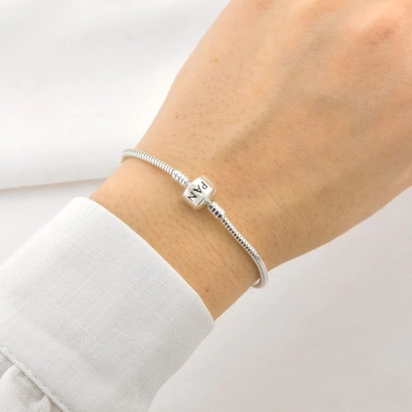 Pulseira para Berloques Maleável Inspiração Pandora/Vivara 17cm - Fecho Comum - PRATA 925